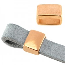 DQ Metall Schieber für flach 10mm Leder / band Roségold